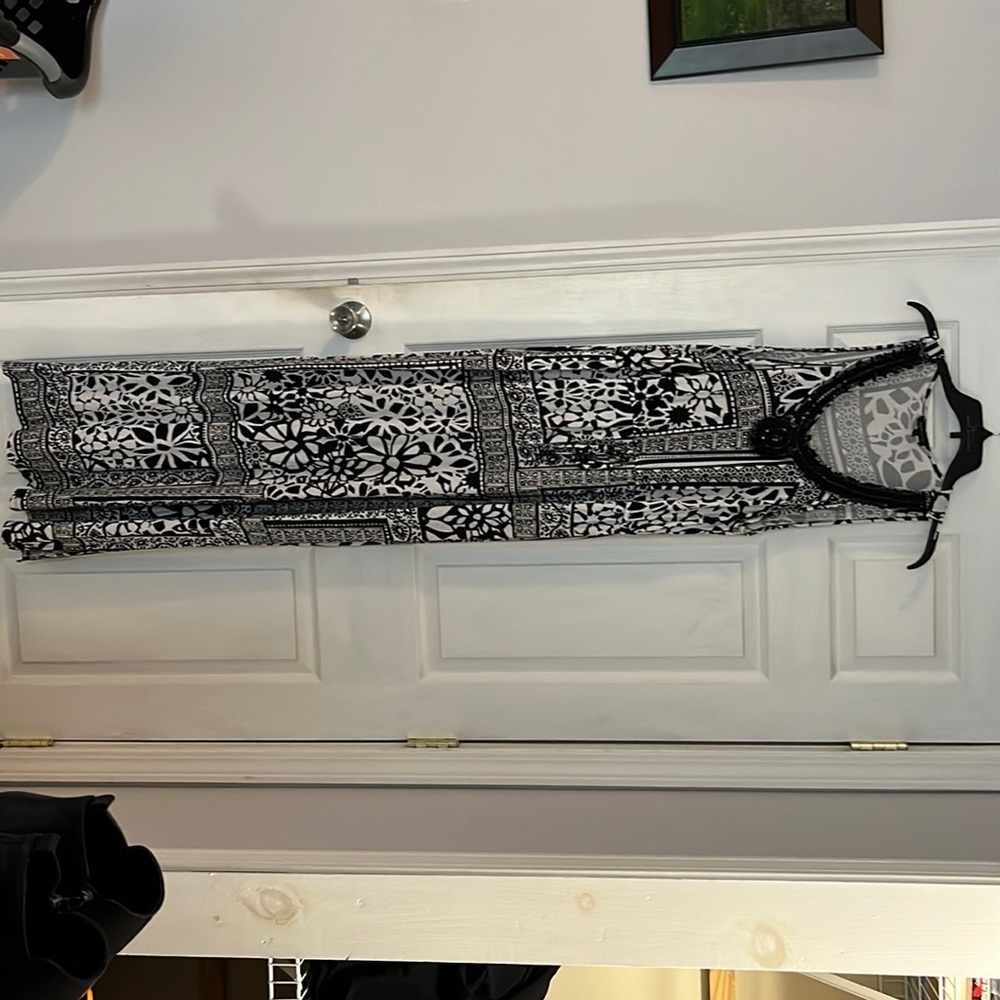 Black and white maxi dress